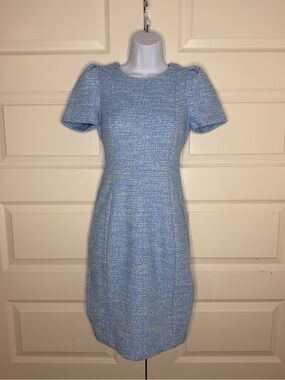 Calvin Klein Light Blue Tweed Sheath Dress